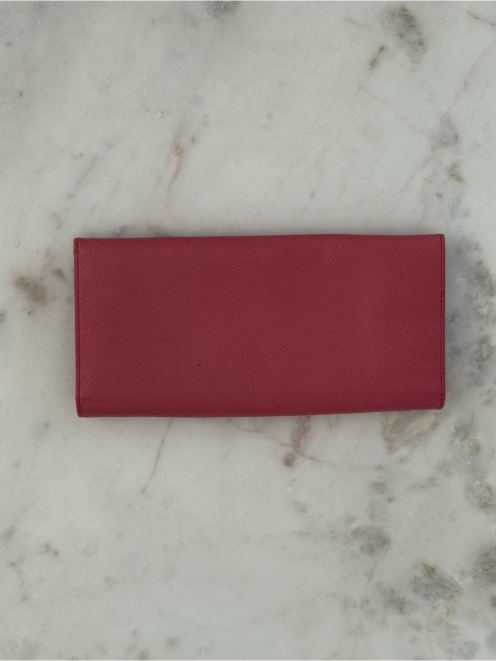 Prada Soft Pink Saffiano Leather Continental Wallet with Gold Logo - Picture 7 of 8